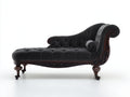 Chaise longue tapizada 185 x 75 x 95 cm - negro y madera oscura - diseño clásico con respaldo curvo