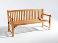 Bancos de jardín de madera maciza 180x60x90 cm - marrón natural - respaldo de listones con reposabrazos curvos