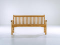 Bancos de jardín de madera maciza 140x60x90 cm - Natural - Respaldo de listones y reposabrazos