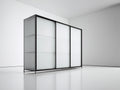 Armarios con puertas correderas de vidrio translúcido y estructura metálica 240x60x220 cm - Negro - Diseño moderno