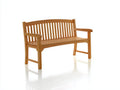 Bancos de jardín de madera maciza 130x58x88 cm - Natural - Respaldo de listones y reposabrazos