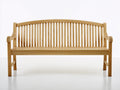 Bancos de jardín de madera maciza 150x60x90 cm - marrón natural - respaldo curvo con reposabrazos