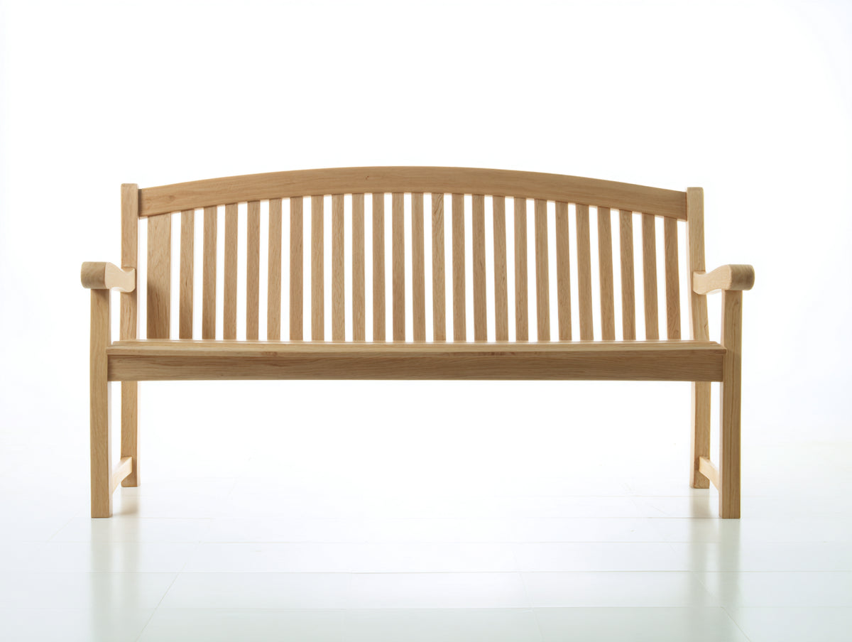 Bancos de jardín de madera maciza 150x60x90 cm - Natural - Respaldo de listones y diseño clásico