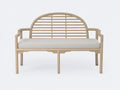 Bancos de jardín de madera con asiento acolchado 130x60x110 cm - Natural y beige - Diseño clásico