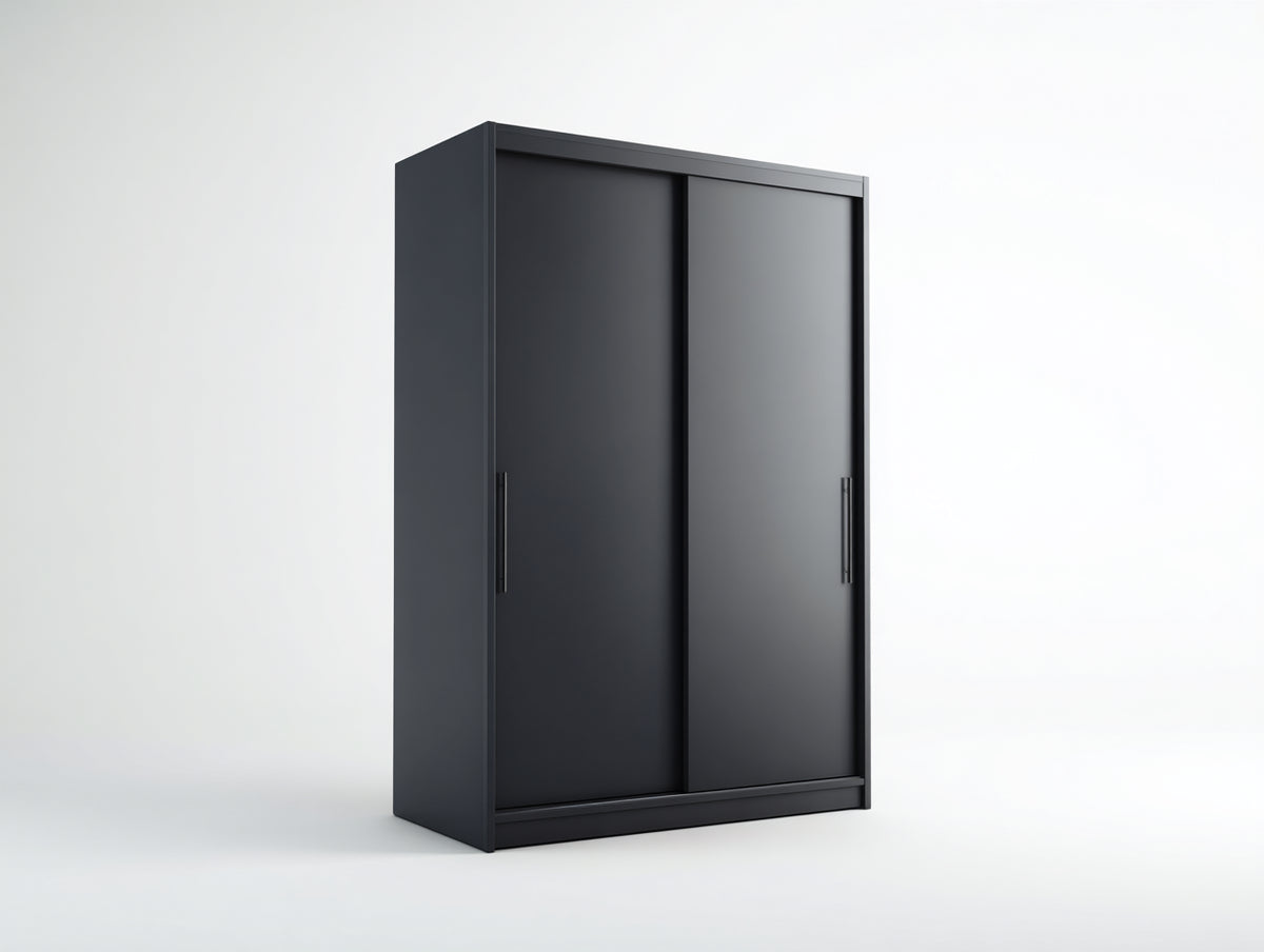 Armarios de 2 puertas correderas 160x60x200 cm - negro - diseño moderno
